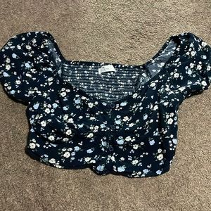 Floral off the shoulder crop top